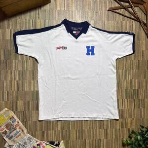 Vintage 90s Tommy Hilfiger Soccer Polo Shirt Mens XL White Collared Tee